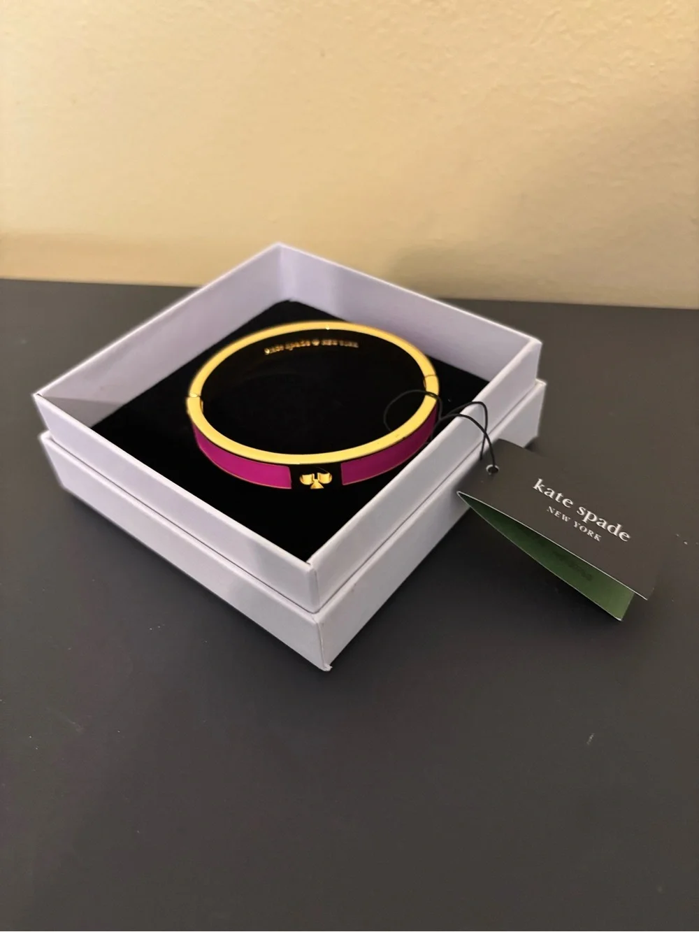 kate spade Pink and Gold Enamel Bangle Bracelet - Picture 1 of 2